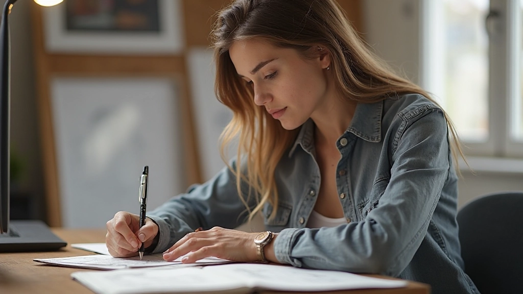 Dizajnér pracujúci na štruktúre portfólia s návrhom wireframe